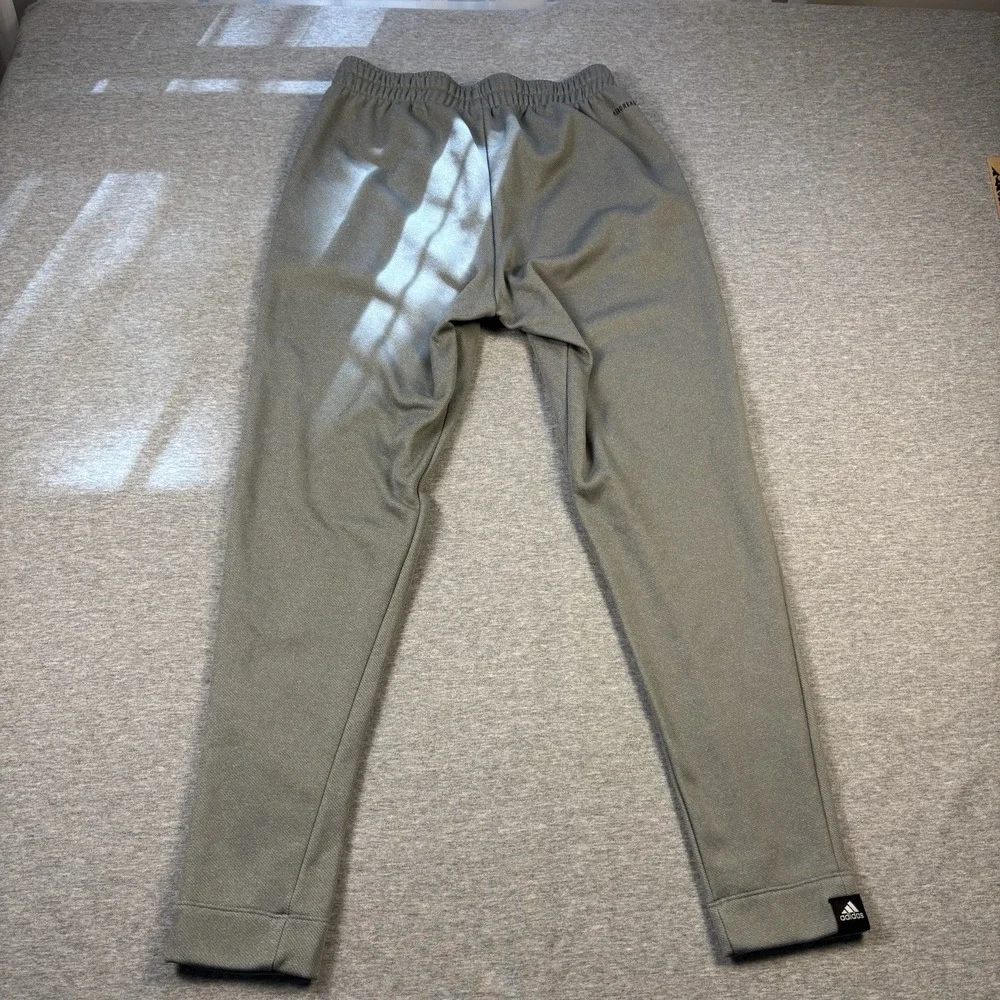 Adidas Aeroready Drawstring Athletic Pants Joggers Small Light Gray White Logo